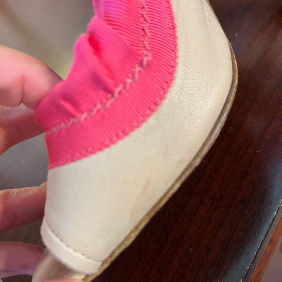 LANVIN Eté 2009 Beige and Pink Canvas Slingback Peep Toe Sandals Size 37.5 - Picture 15 of 15